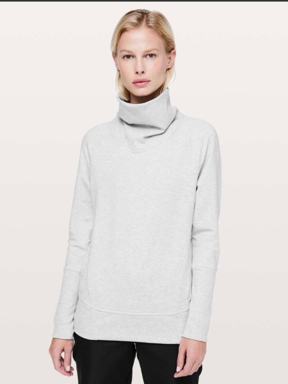 Lululemon High Lines Pullover Heathered Core Ultra Light Grey Women’s Sz 8